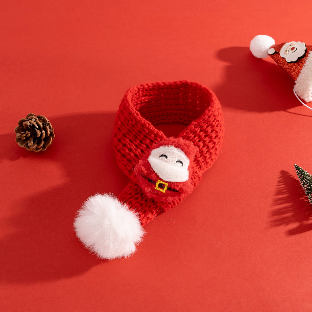 KFX-8837437 Christmas-Themed Cat Scarf with Stripe Patterns - Various Holiday Designs Available