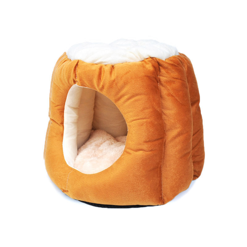KFX-8841661 Cotton Semi-Enclosed Cat Tent Nest for Cozy Pet Comfort - Size S & L Available