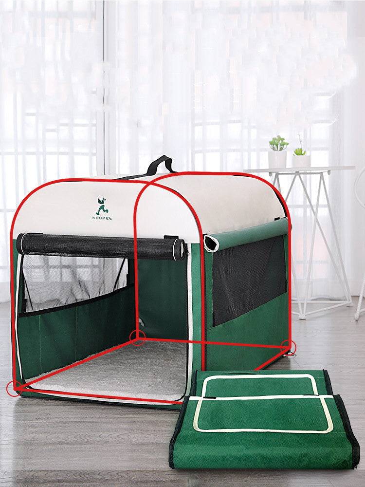 KFX-8972733 Breathable Composite Cloth Pet Tent - Anti-Mosquito Design in Green and Pink, Sizes S to XL
