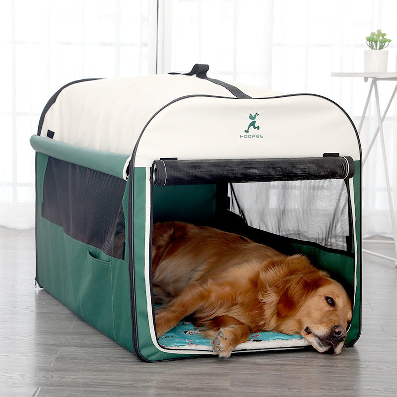 KFX-8972733 Breathable Composite Cloth Pet Tent - Anti-Mosquito Design in Green and Pink, Sizes S to XL