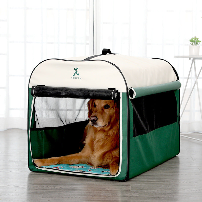 KFX-8972733 Breathable Composite Cloth Pet Tent - Anti-Mosquito Design in Green and Pink, Sizes S to XL