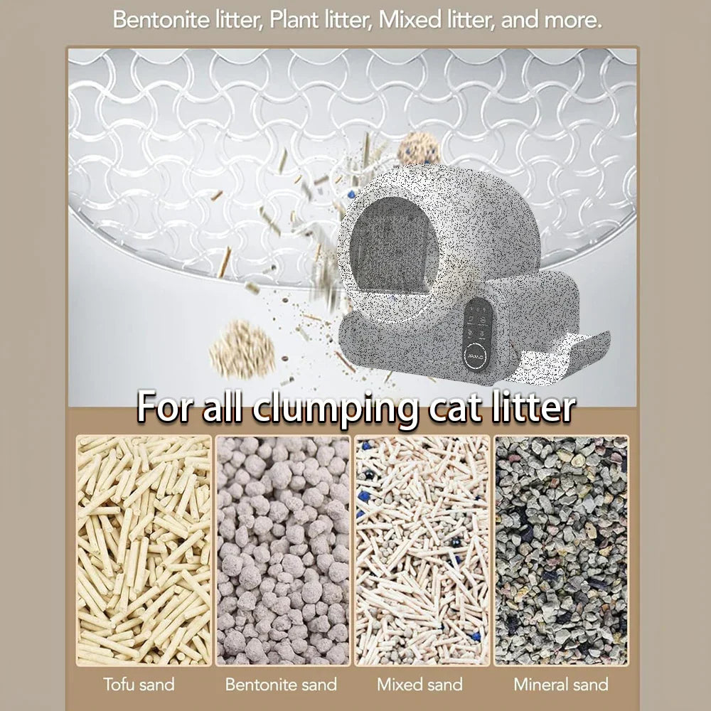 KFX-900627 Self-Cleaning Portable Cat Litter Box with App Control and Anti-Splashing Design