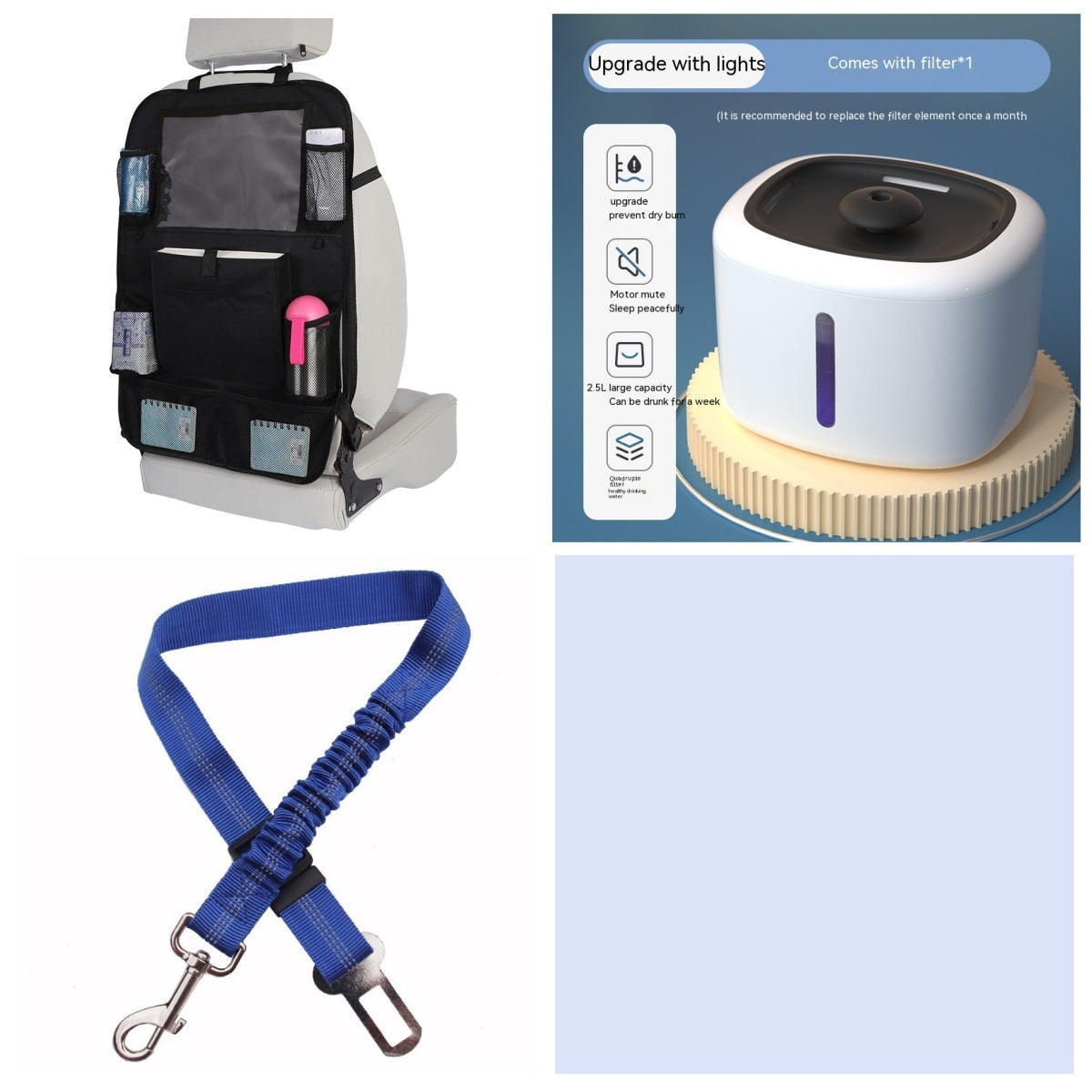 KFX-9045053 Automatic Pet Water Dispenser with Circulation and Optional Lighting