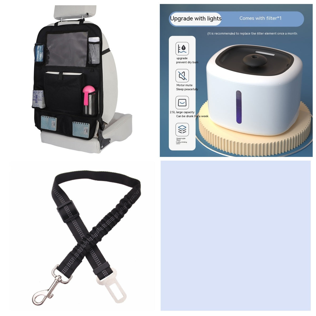 KFX-9045053 Automatic Pet Water Dispenser with Circulation and Optional Lighting