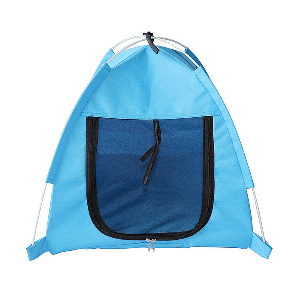 KFX-9136573 Foldable Anti-Mosquito Pet Tent for Dogs and Cats - Comfortable Oxford and Flannel Material, Orange Blue