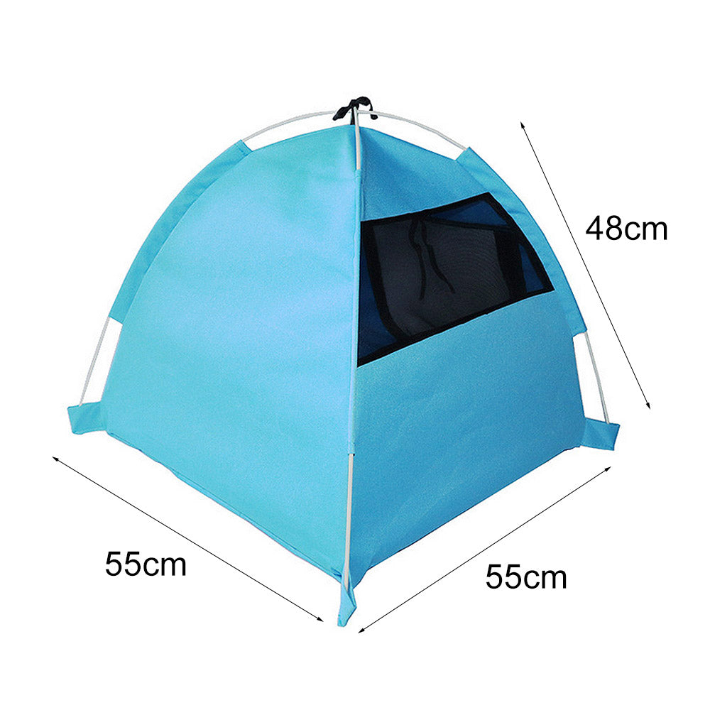 KFX-9136573 Foldable Anti-Mosquito Pet Tent for Dogs and Cats - Comfortable Oxford and Flannel Material, Orange Blue
