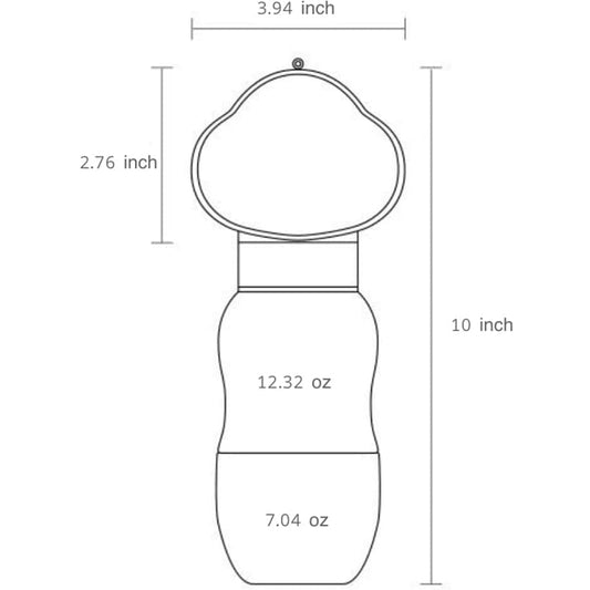 KFX-9274429 Portable Dog Water Bottle with Food Container for Outdoor Walks and Feeding