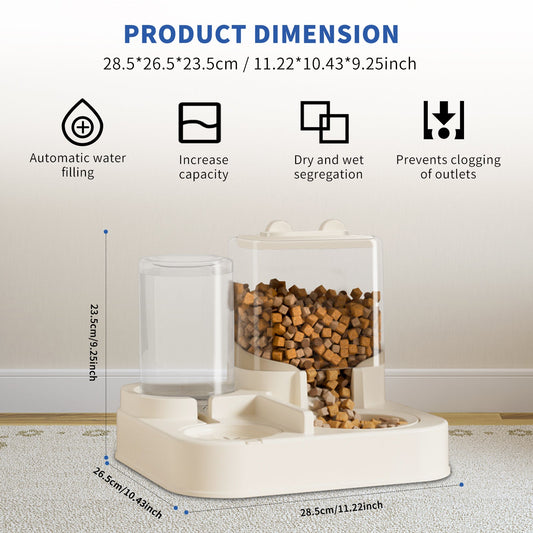 KFX-9307197 Automatic Transparent Pet Food and Water Dispenser for Easy Travel and Hassle-Free Feeding