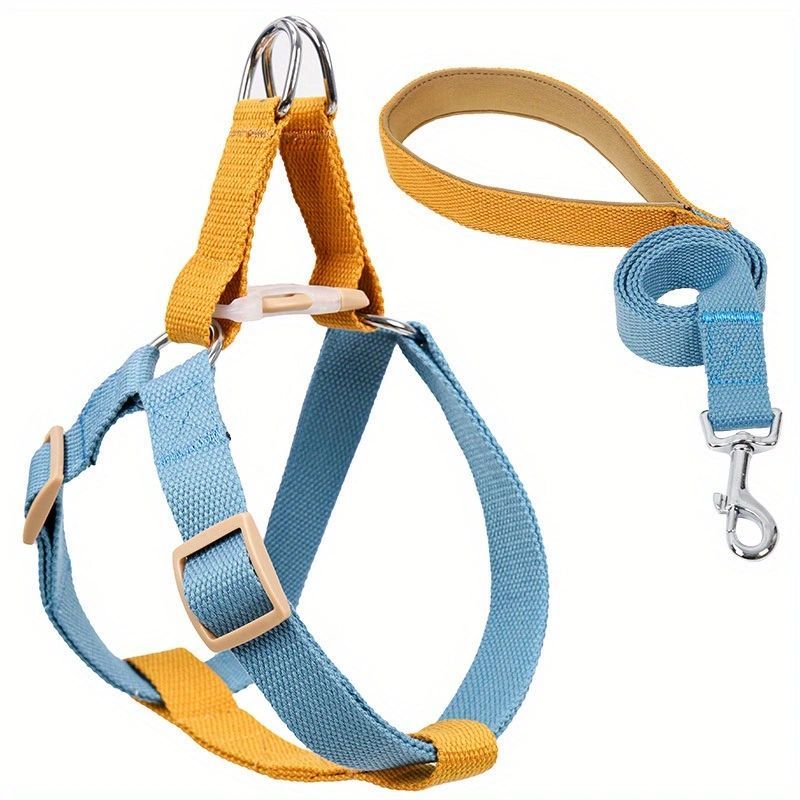 KFX-9429309 Lightweight No-Pull Dog Harness and Leash Set for Small Breeds, Ideal for French Bulldogs and Chihuahuas