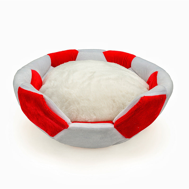 KFX-9497021 Four Seasons General Creative Cat Nest - Super Soft Plush, Black/White & Red/White, Small 40cm & Large 45cm