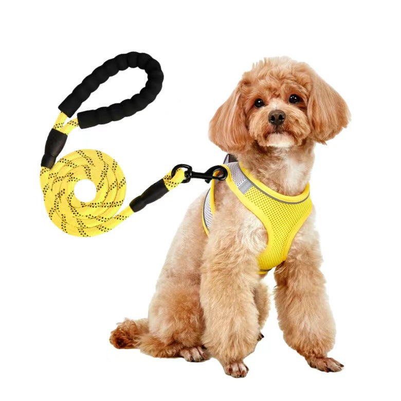 KFX-9527613 Breathable Polyester Dog Leash with Chest Strap for Small Breeds