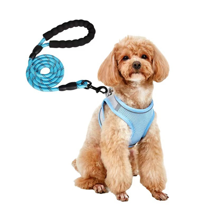 KFX-9527613 Breathable Polyester Dog Leash with Chest Strap for Small Breeds