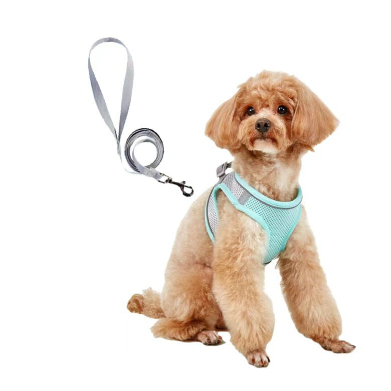 KFX-9527613 Breathable Polyester Dog Leash with Chest Strap for Small Breeds