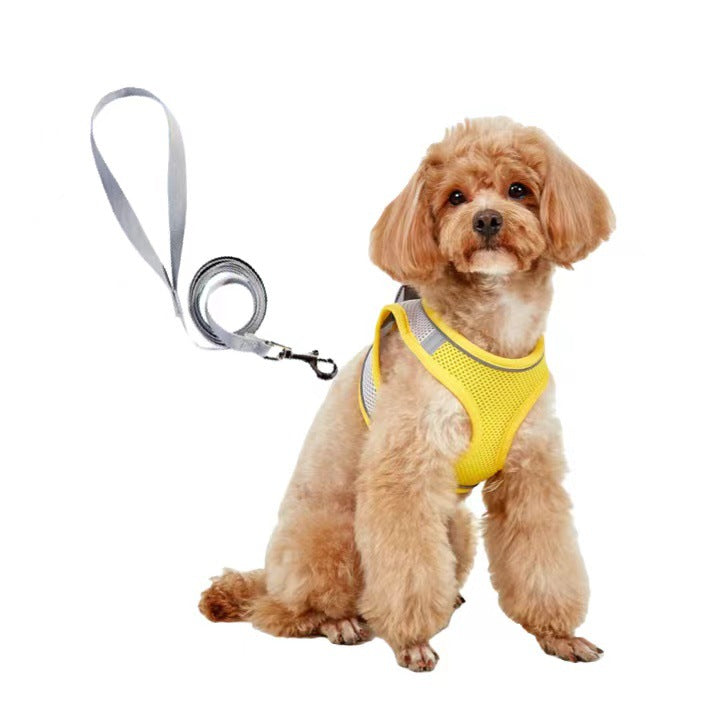 KFX-9527613 Breathable Polyester Dog Leash with Chest Strap for Small Breeds