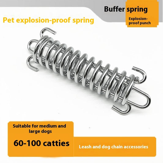 KFX-9593149 Stainless Steel Dog Chain with Compression Spring for Secure Leash Control