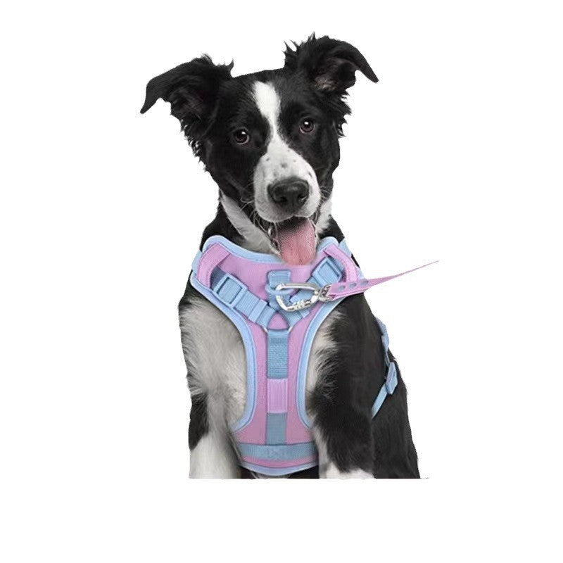 KFX-9855293 Comfortable Dog Harness and Leash Set with Adjustable Chest Strap - Multiple Colors Available