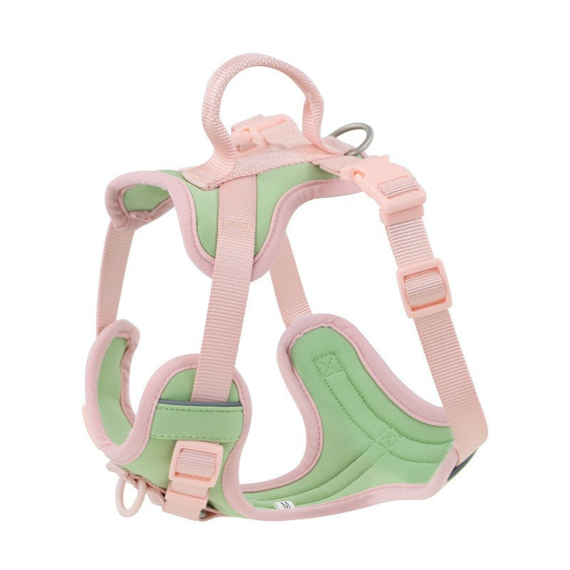 KFX-9855293 Comfortable Dog Harness and Leash Set with Adjustable Chest Strap - Multiple Colors Available