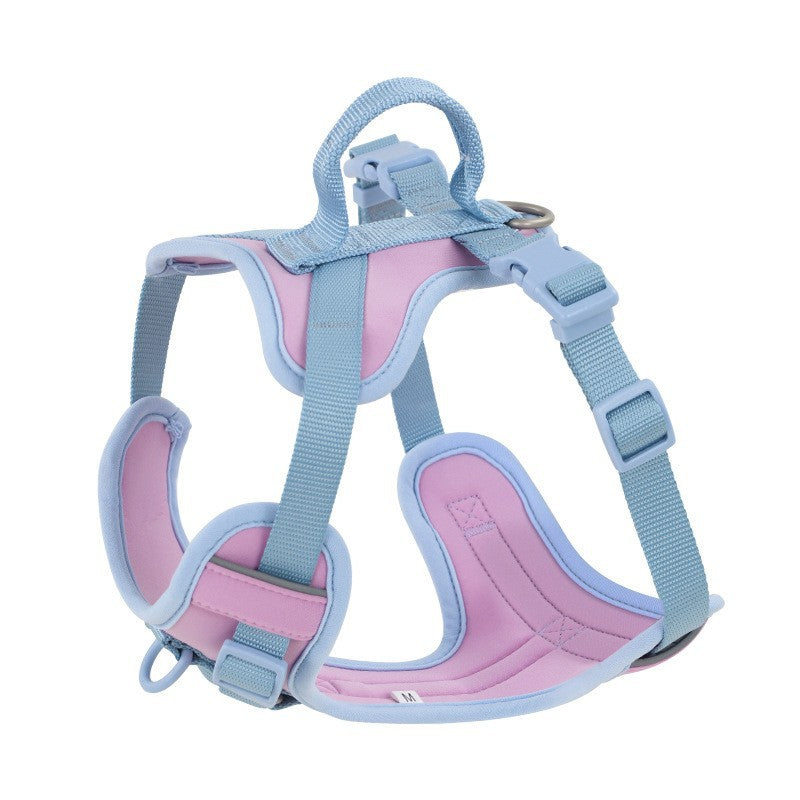 KFX-9855293 Comfortable Dog Harness and Leash Set with Adjustable Chest Strap - Multiple Colors Available