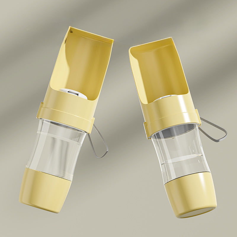 KFX-9897021 Portable Dog Water Bottle with Foldable Bowl - 450ml Capacity for Outdoor Adventures