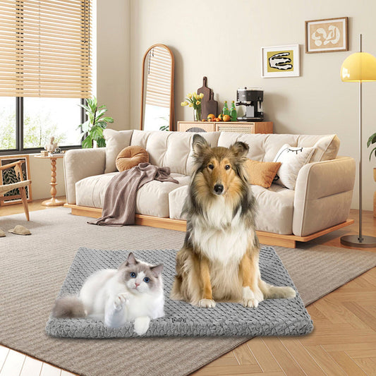 Premium Plush Dog Bed With Removable Washable Cover - All-Season Anti-Slip Pet Mat For Dogs & Cats, Indoor Outdoor Use In Crate, Kennel & Home - Ultra Soft Warmth For Year-Round Comfort